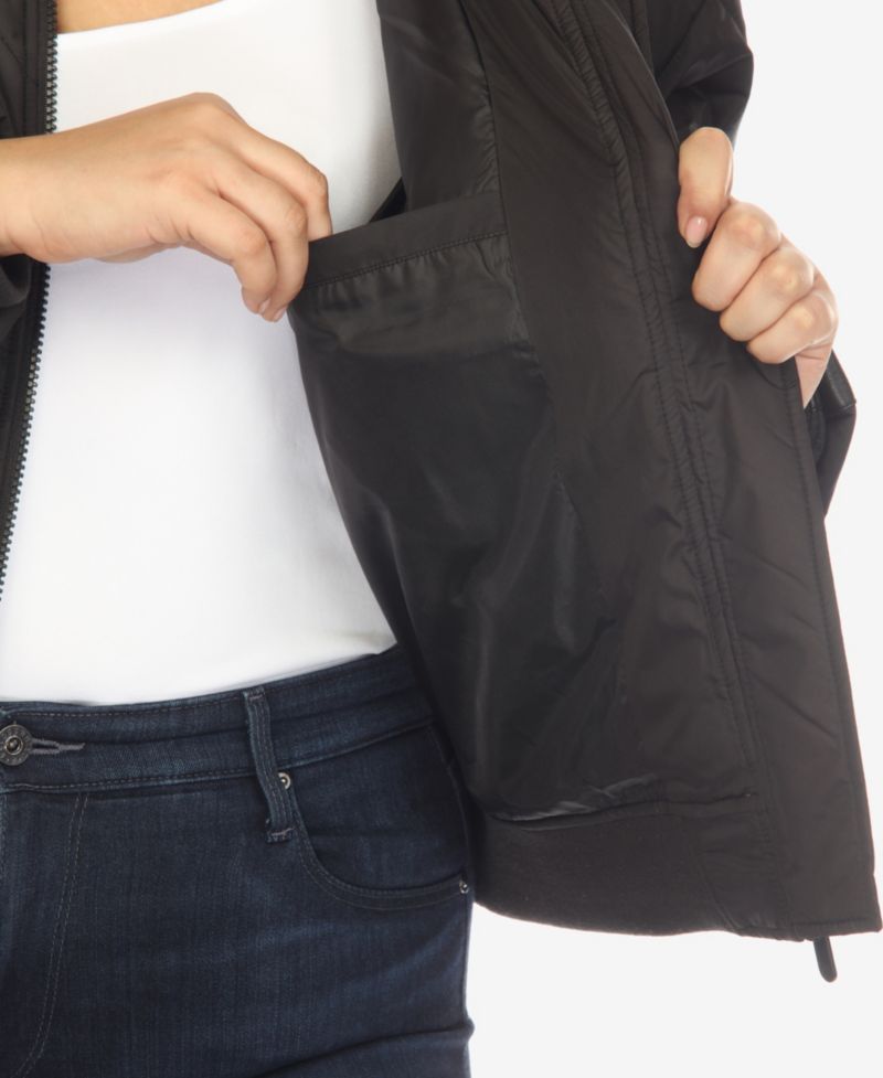 Plus Size Diamond Quilted Puffer Bomber Jacket
