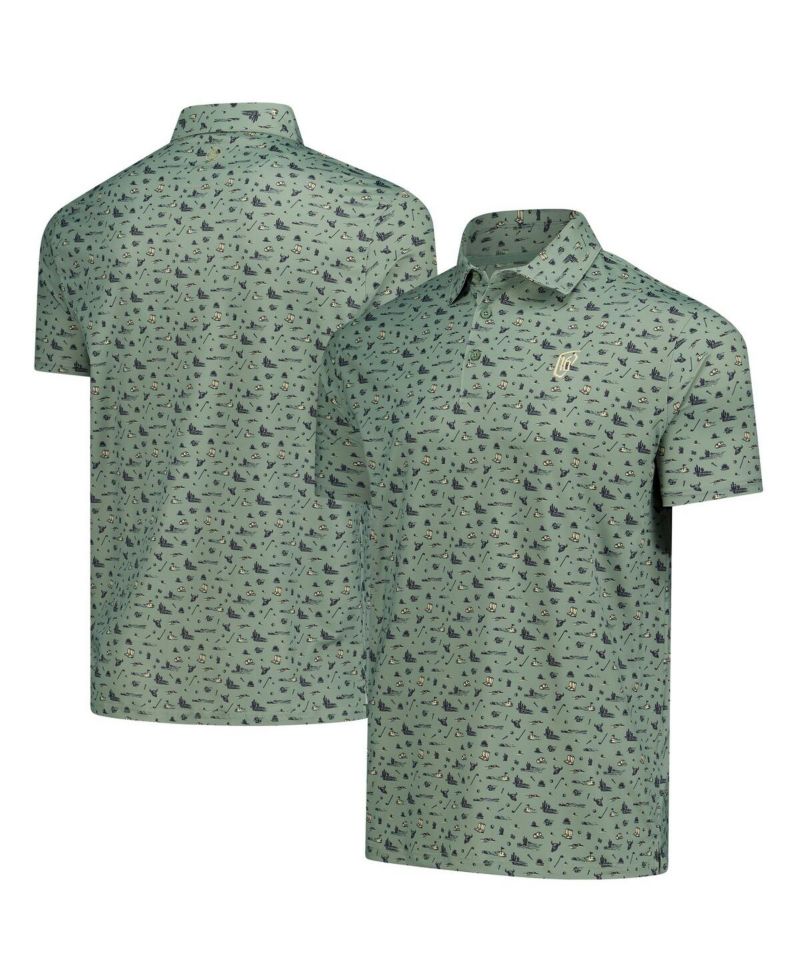 Men's Green WM Phoenix Open Printed Polo Shirt