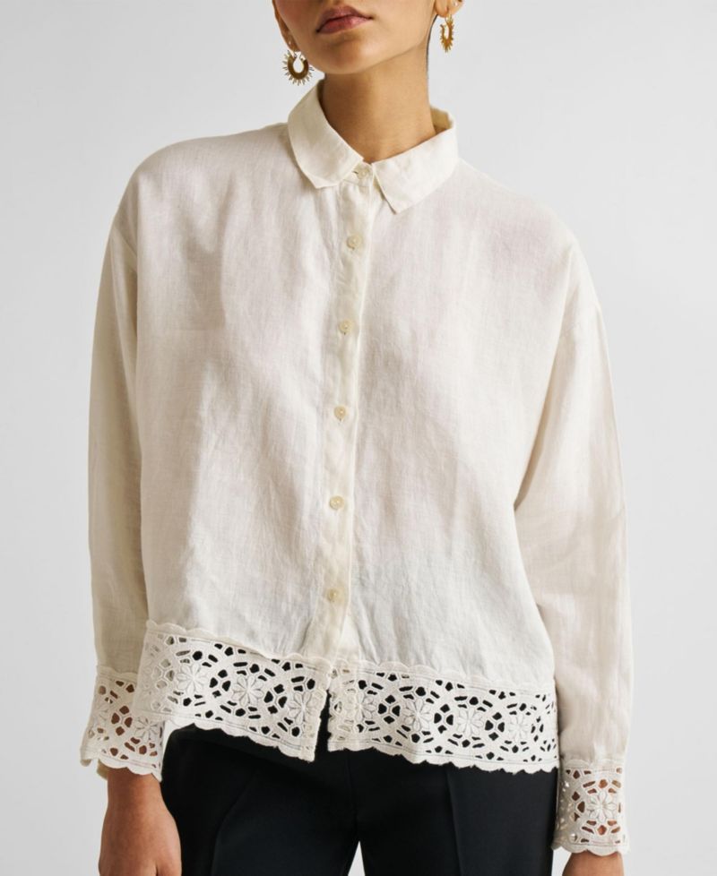 Women's Button-down with Lace Shirt