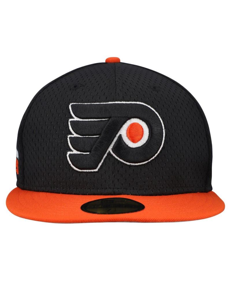 Men's Black/Orange Philadelphia Flyers Mesh Crown Two-Tone 59FIFTY Fitted Hat