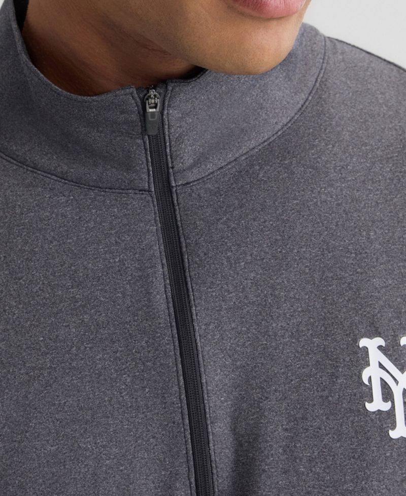Men's Charcoal New York Mets Clutch Quarter-Zip Pullover Sweatshirt