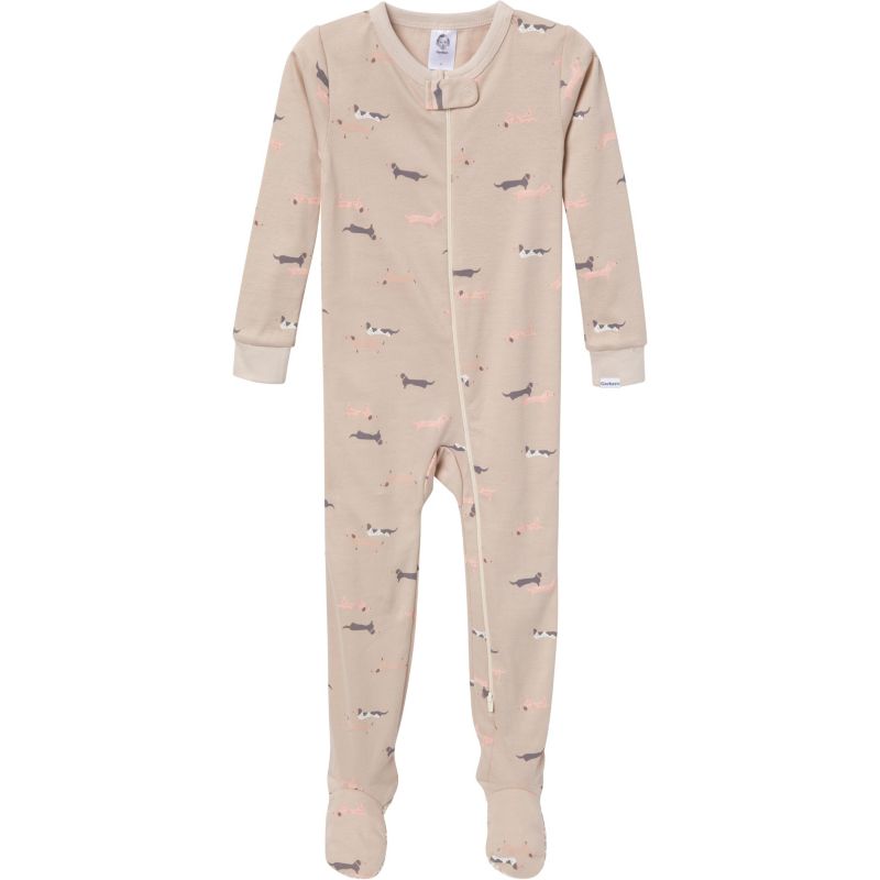 Baby Gender Neutral Snug Fit Footed Pajamas, 2-Pack, Dog