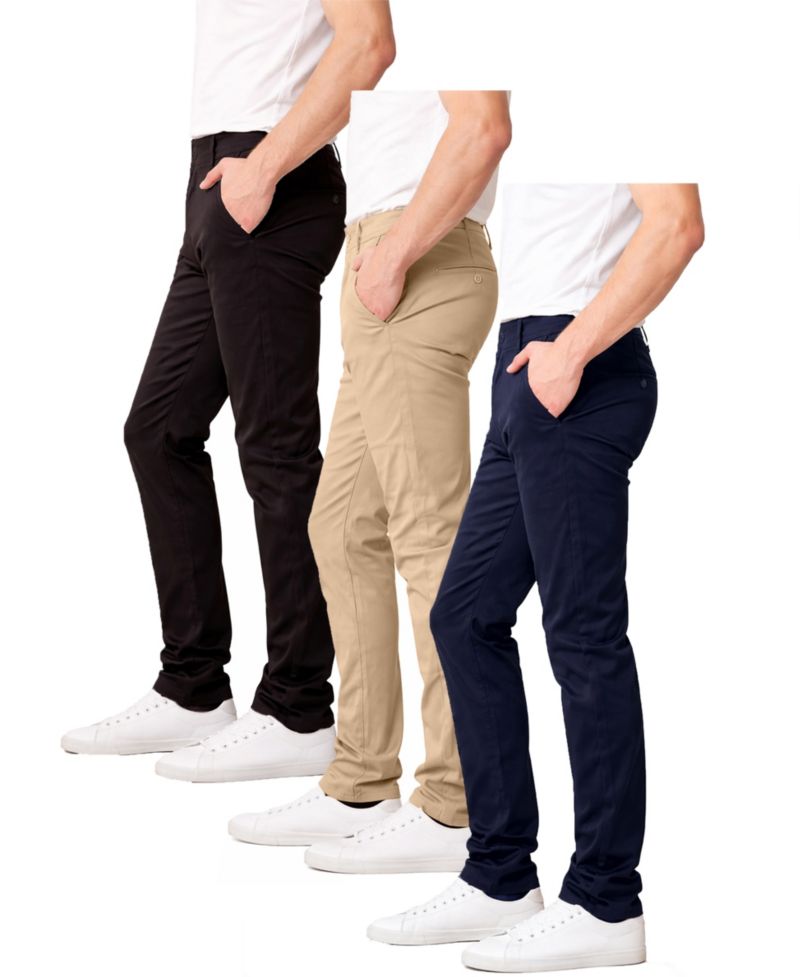 Men's Super Stretch Slim-Fit Chino Pants, 3-Pack