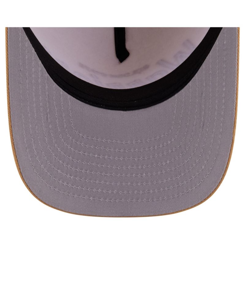 Men's Cream Golden State Warriors Herringbone 9FIFTY A-Frame Snapback Hat