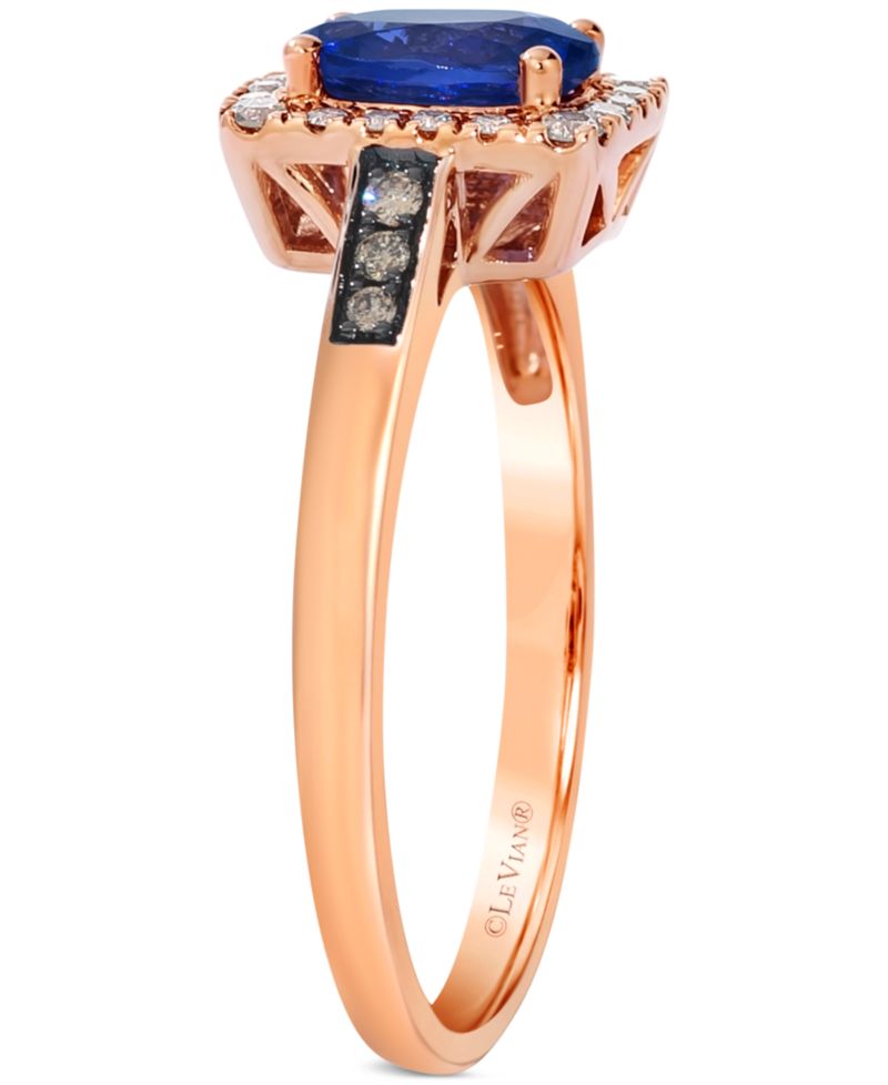 Tanzanite (5/8 ct. t.w.) & Diamond (1/5 ct. t.w.) Statement Ring in 14k Rose Gold