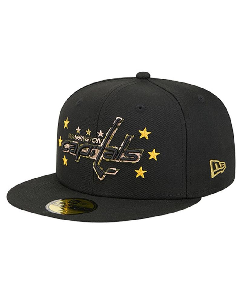 Men's Black Washington Capitals Military Appreciation Digital Camo Stars 59FIFTY Fitted Hat