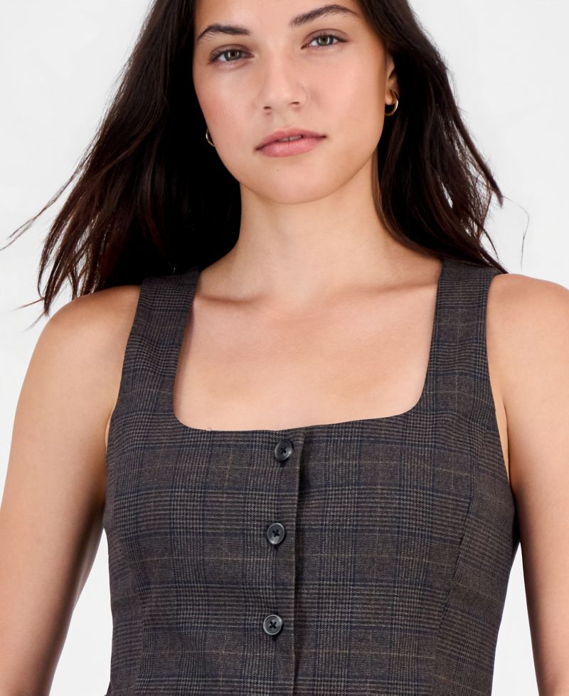 Women's Glen Plaid Vest Top