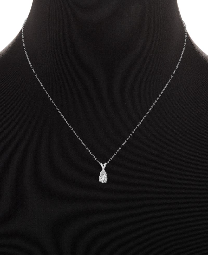 2-Pc. Set Cubic Zirconia Pendant Necklace & Stud Earrings in Sterling Silver