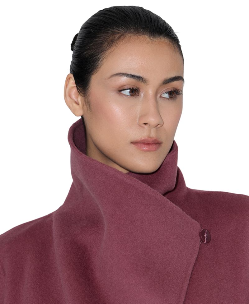 Women's Bridgette-Z Wool-Blend Cascade Collar Tie-Belt Coat