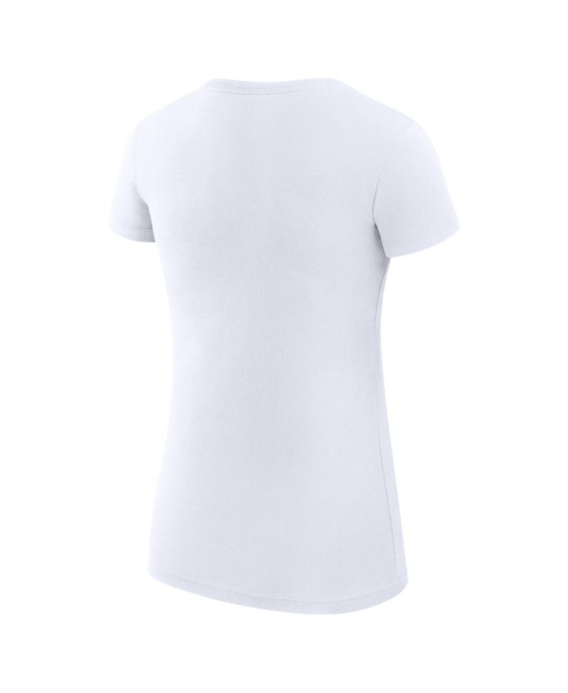 Women's White New York Knicks Super-Slim Fit Lightweight Filigree Logo T-Shirt