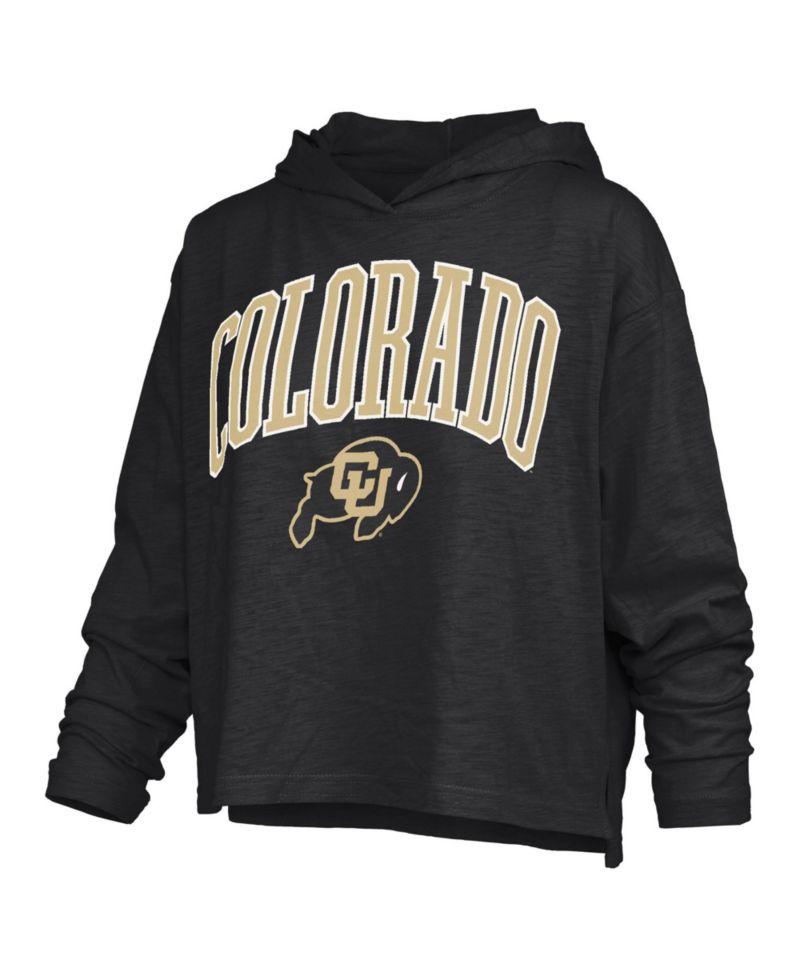 Women's Colorado Buffaloes Nelson Oversized Long-Sleeve Hooded T-Shirt