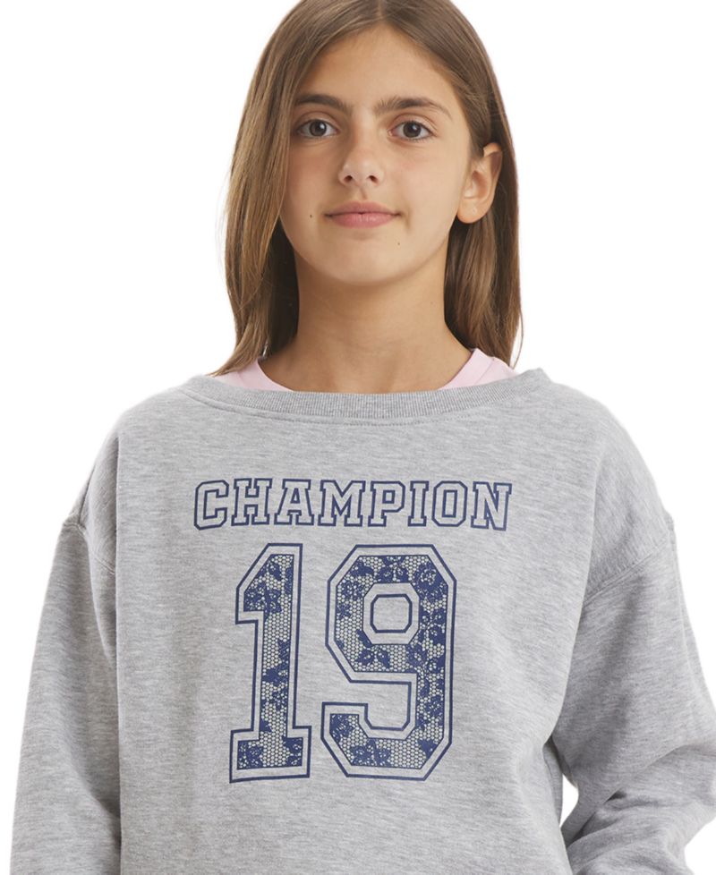 Girls' 7-16 Crewneck Graphic Sweatshirt