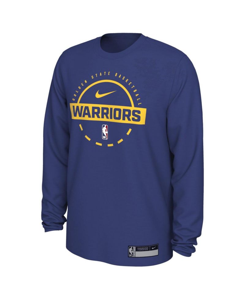 Men's Royal Golden State Warriors 2025/26 On-Court Flare Performance Practice Long Sleeve T-Shirt