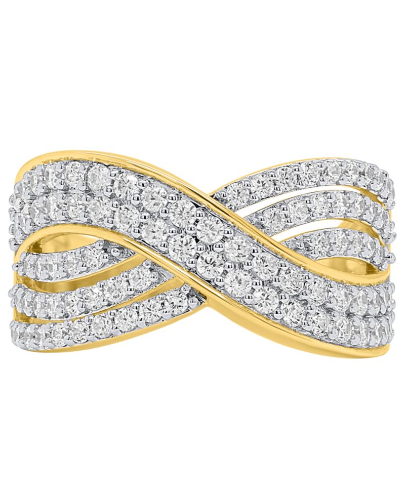 Lab-Grown Diamond Infinity Crossover Ring (1 ct. t.w.) in Sterling Silver