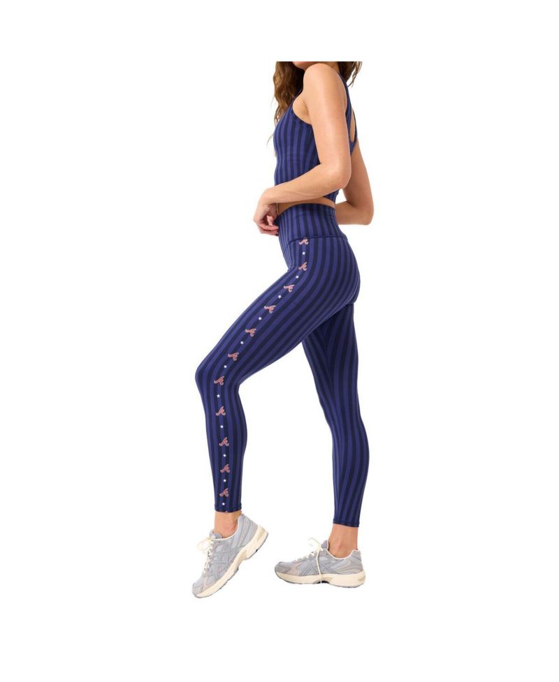 Women's Navy Atlanta Braves TLC Printed Leggings