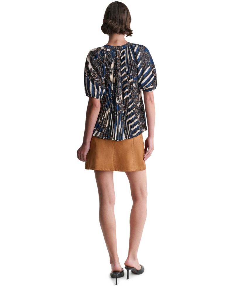 Women's Short-Sleeve Printed Raglan Blouse