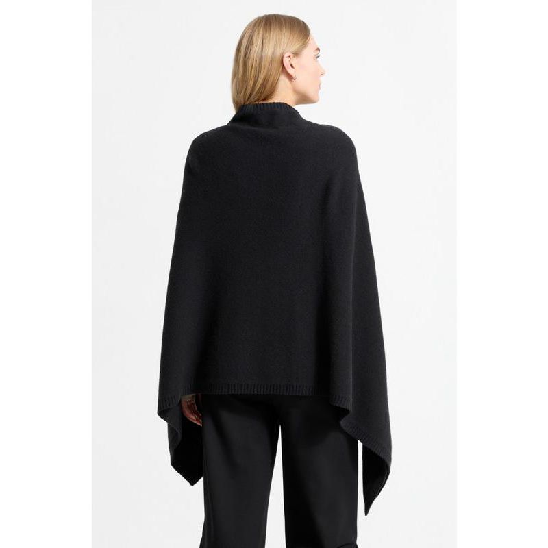 Women's Mika Italian Merino Wool Asymmetric-Hem Knit Cape with Zip