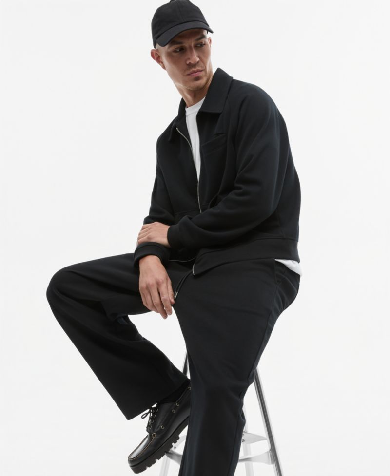 Men's Relaxed-Fit Sweatshirt-Knit Jacket