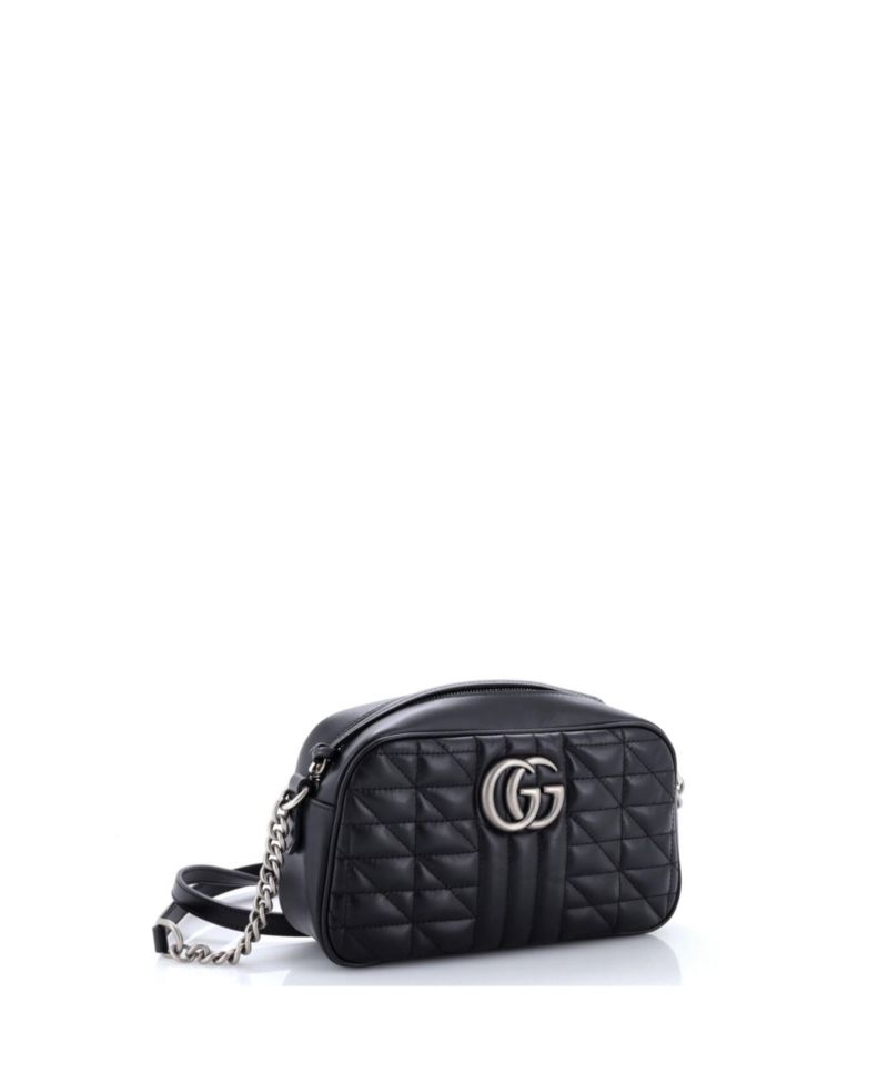 GG Marmont Mixed-Matelasse Leather Crossbody Shoulder Bag, 9"W x 5.5"H x 3"D