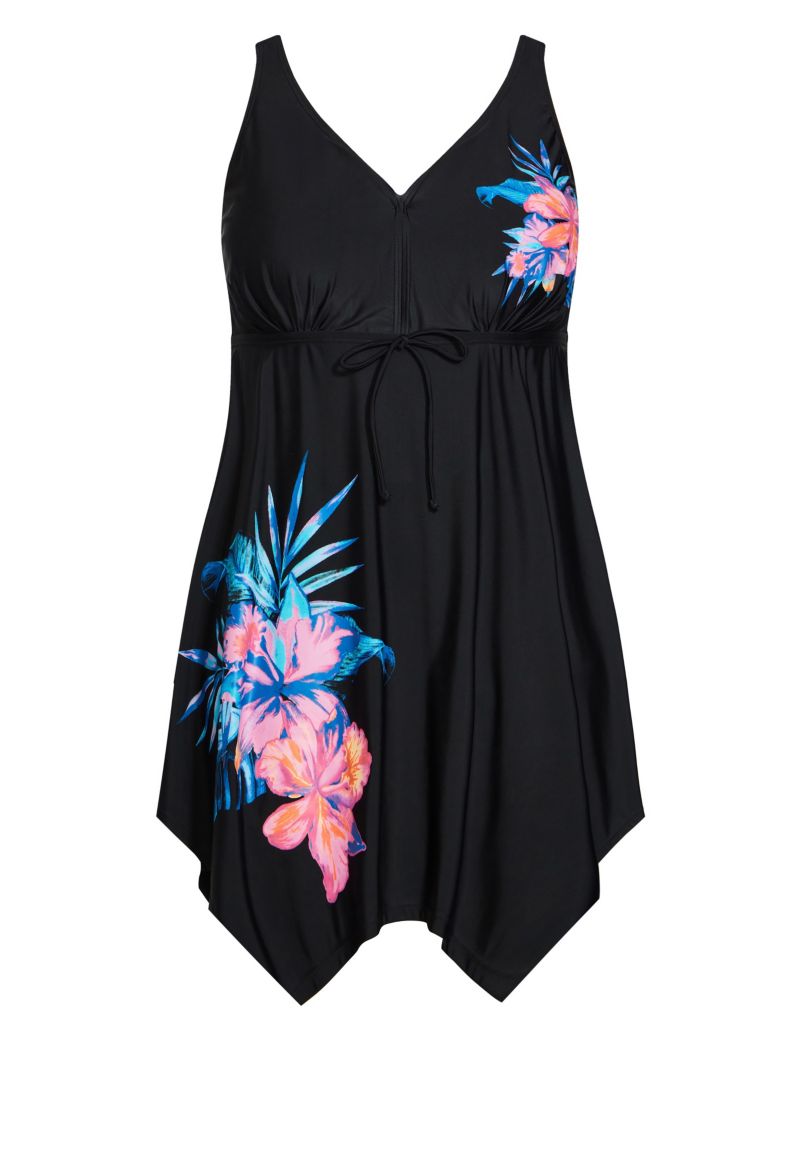 Women's Plus Size Sharkbite Print Swim Dress