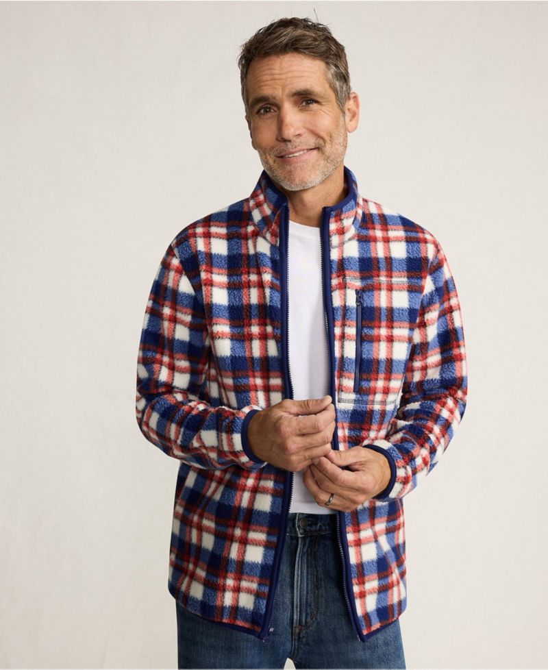 Big & Tall Print Full Zip High Pile Fleece Jacket