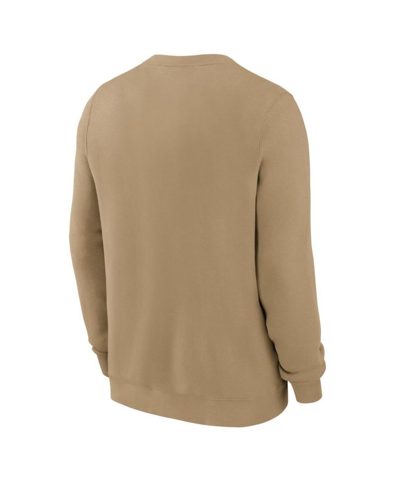Men's Tan Las Vegas Raiders Swing Pass Rewind Club Pullover Sweatshirt