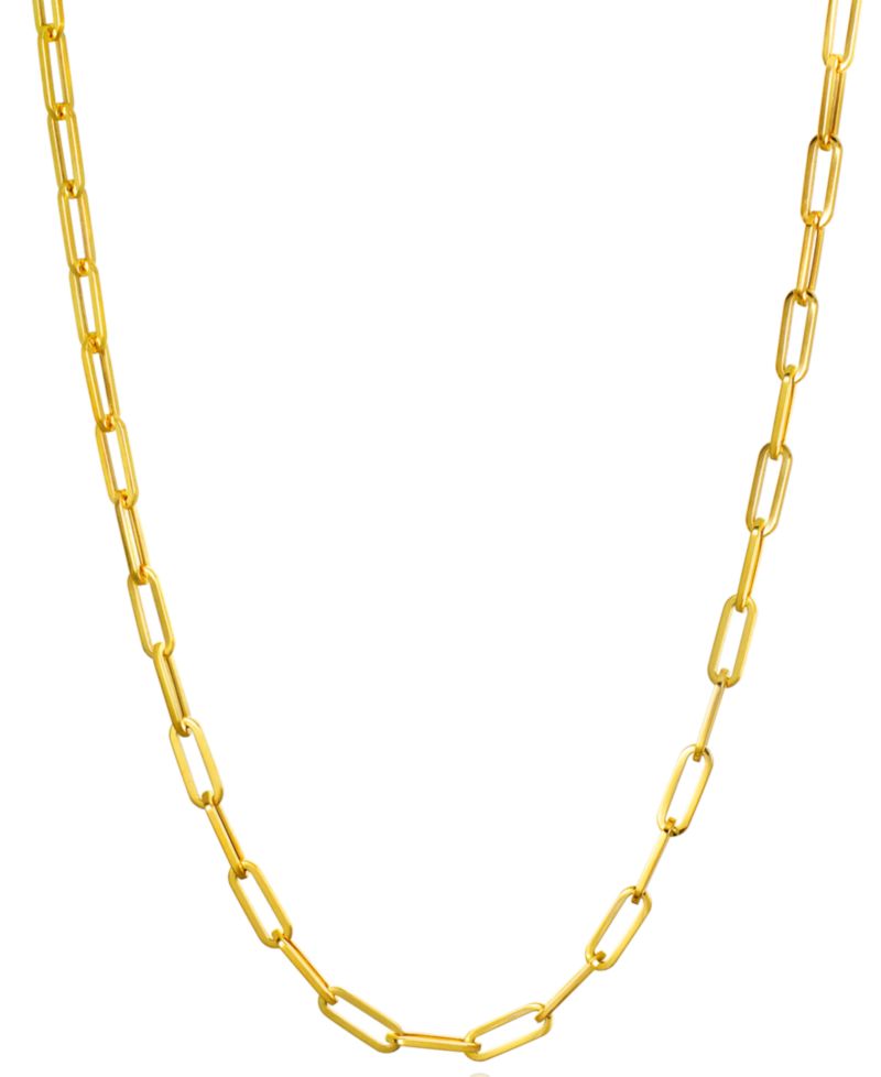 Paperclip Link Chain Necklaces in 14k Gold