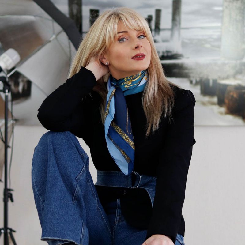 Gabriella - Hand Rolled Silk Foulard for Women