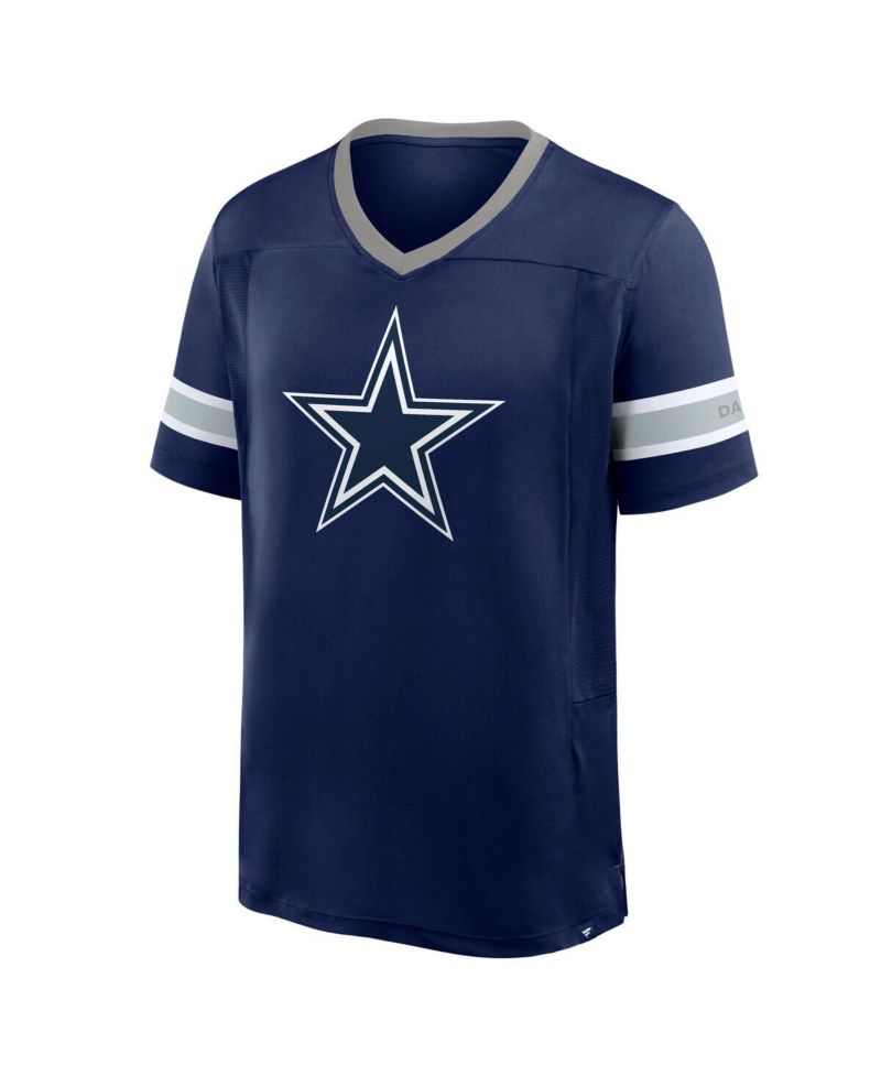 Men's Navy Dallas Cowboys Hometown Premium Hashmark V-Neck T-Shirt