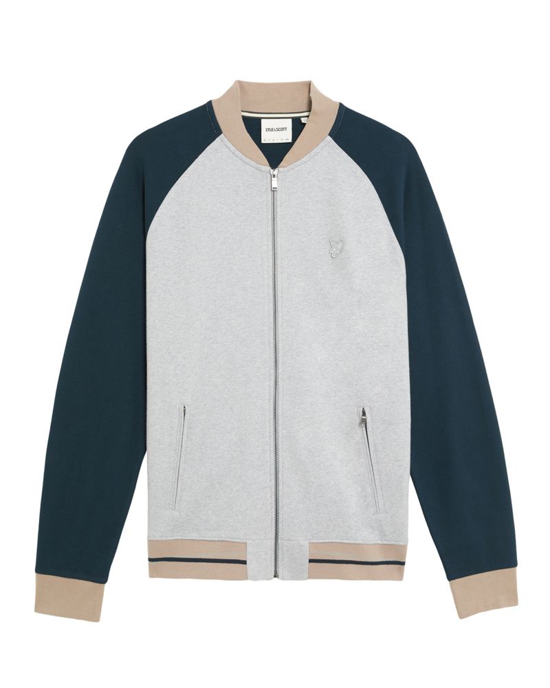 Men's Interlock Contrast Raglan Bomber Jacket