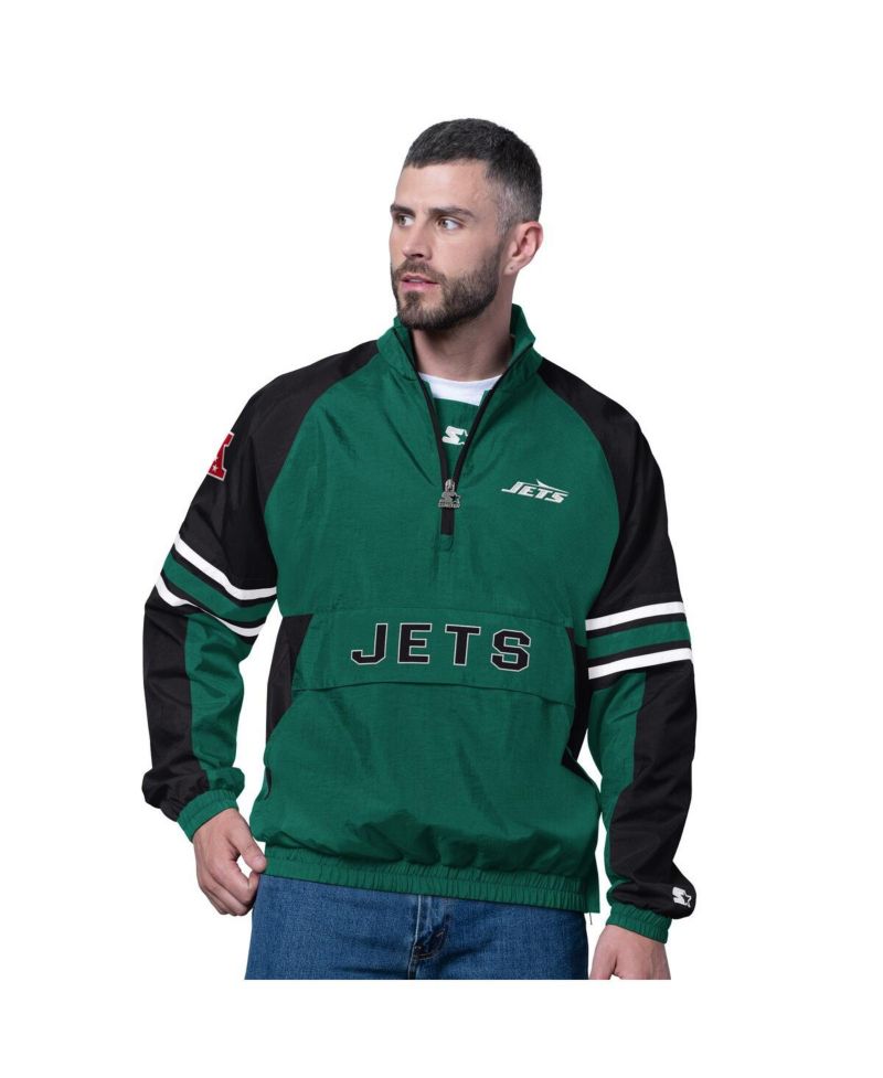 Men's Green New York Jets Prospect Half-Zip Pullover Hoodie