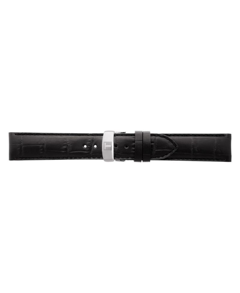 Men's Swiss Automatic T-Classic Le Locle Powermatic 80 Black Leather Strap Watch 39.3mm