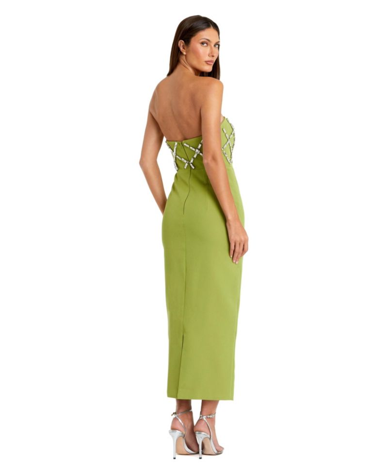 Women's Ieena Strapless Crystal-Embellished Column Midi Dress