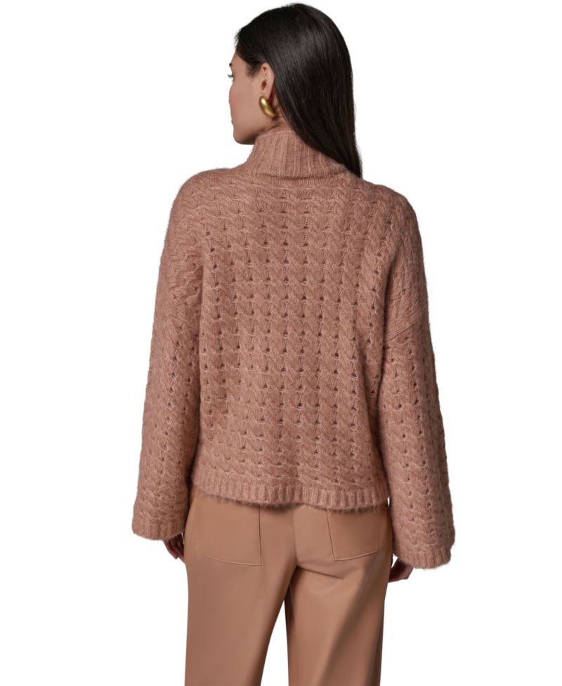 Women's Basket-Weave Knit Cable Sweater