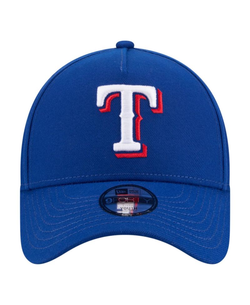 Big Boys and Girls Royal Texas Rangers 9FORTY A-Frame Adjustable Hat
