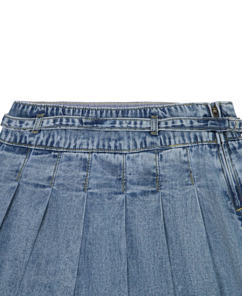 Girls' 7-16 Denim Pleated Skirt
