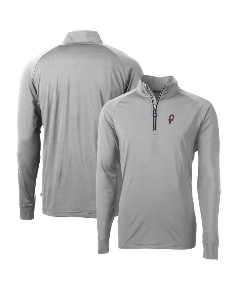 Men's Gray Ohio State Buckeyes Adapt Eco Knit Stretch Quarter-Zip Pullover Top
