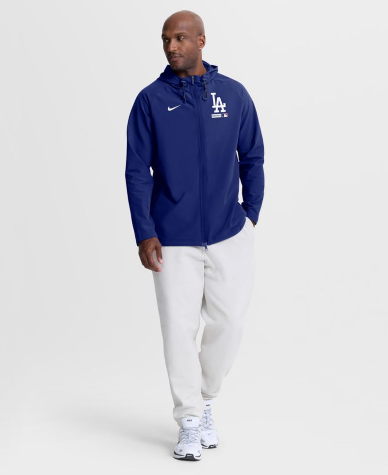 Men's Royal Los Angeles Dodgers Authentic Collection Raglan Therma-FIT Full-Zip Hooded Jacket
