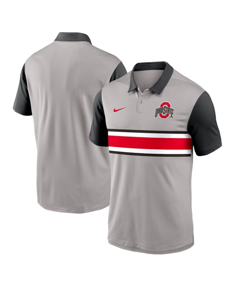 Men's Gray/Black Ohio State Buckeyes Vapor Performance Polo Shirt