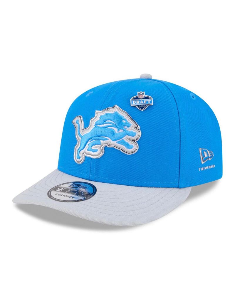 Men's Blue/Silver Detroit Lions 2026 NFL Draft On Stage Pre-Curved 9FIFTY Snapback Hat