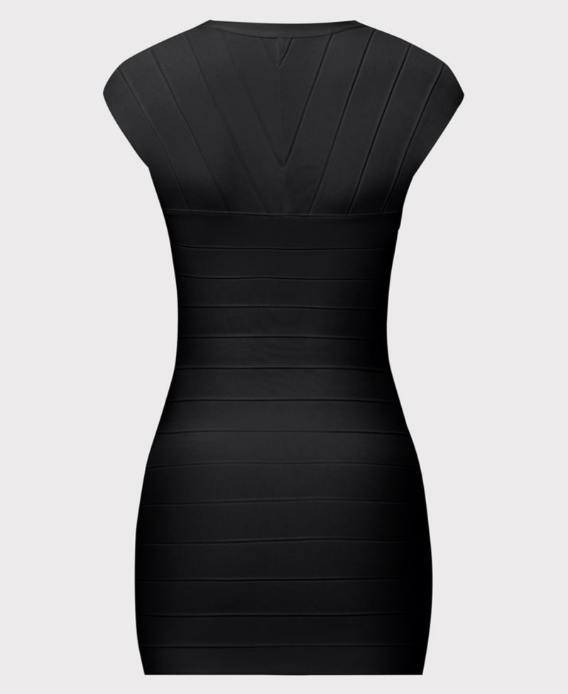 Women's V-Neck Zip-Front Mini Dress