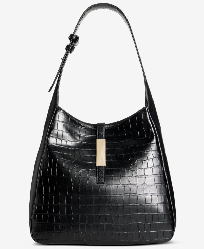 Salee Croco-Embossed Shoulder Bag