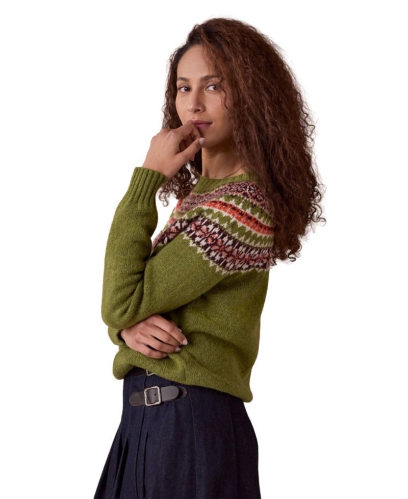 Women's Highlands Fair Isle Long-Sleeve Crewneck Sweater