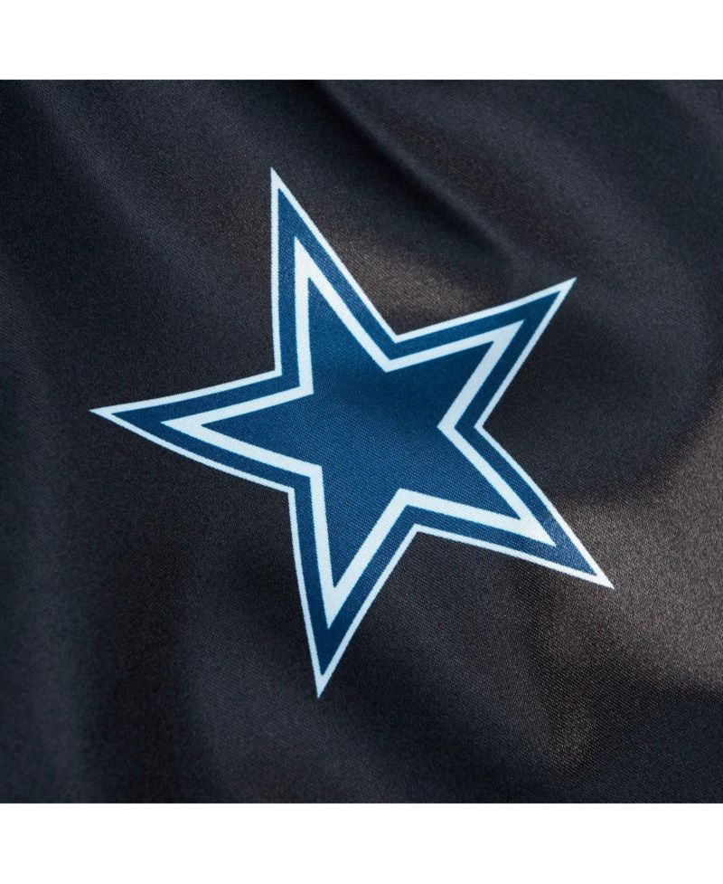 Women's Black Distressed Dallas Cowboys Raglan Satin Full-Snap Jacket
