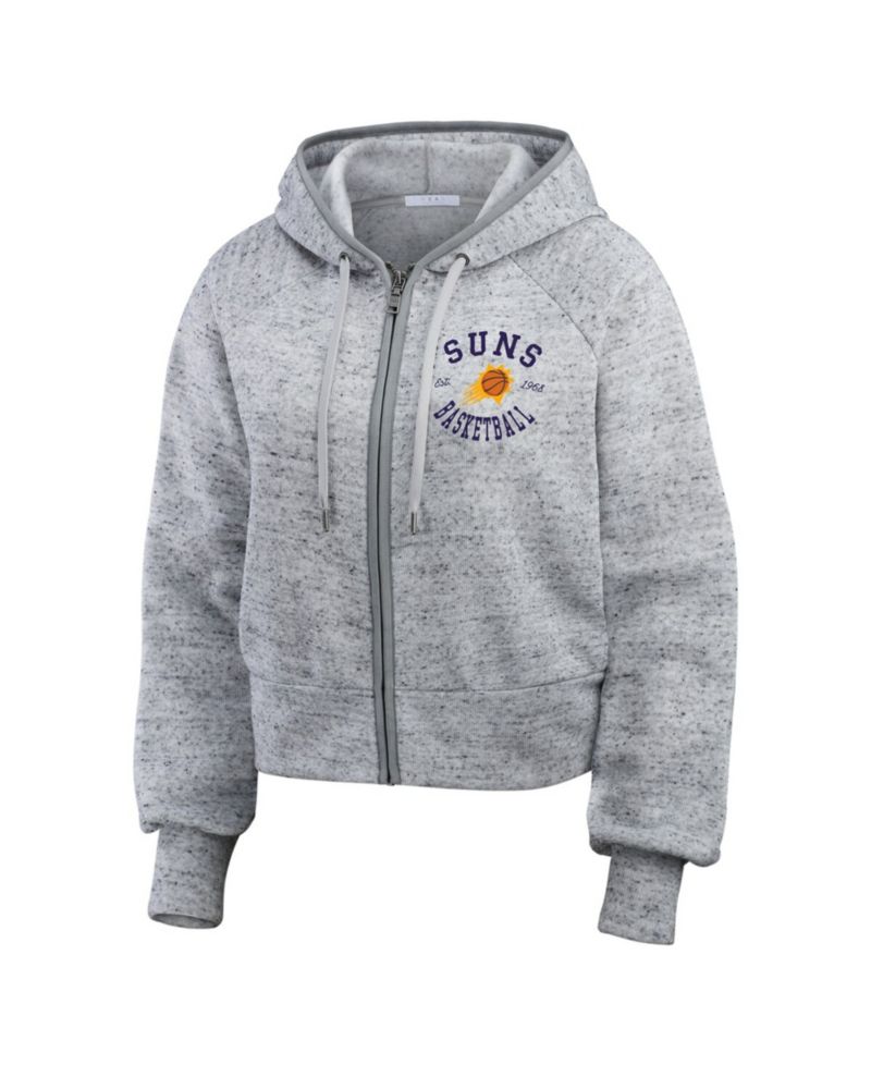 Women's Heather Gray Phoenix Suns Speckled Radiator Full-Zip Hoodie