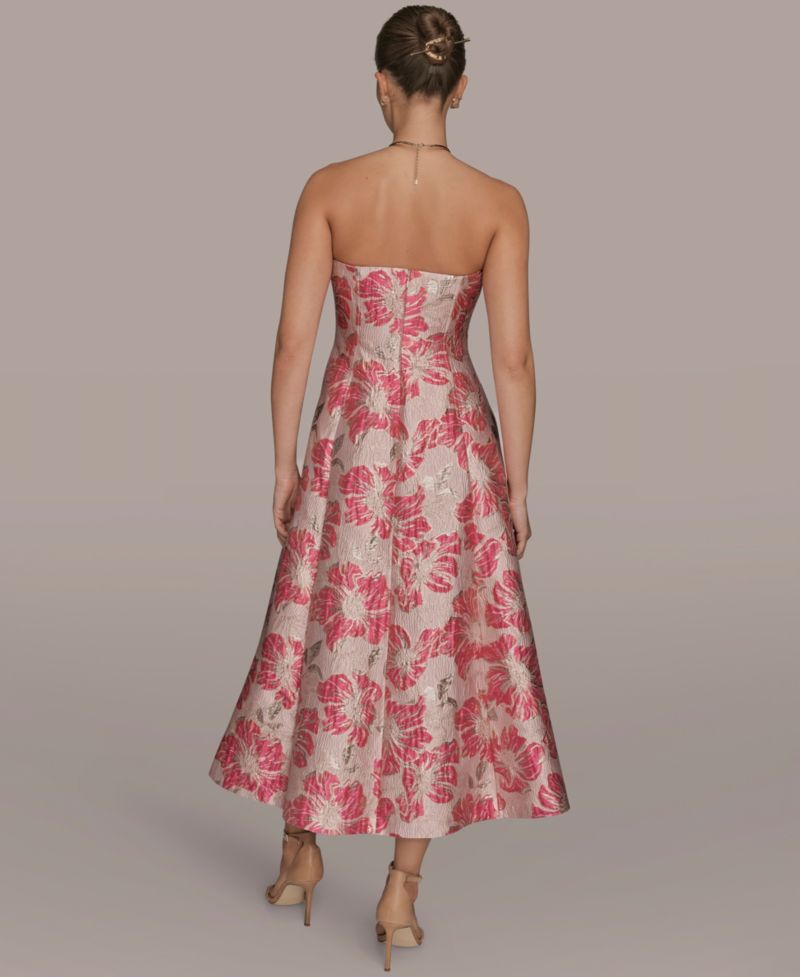 Women's Jacquard Strapless A-Line Dress