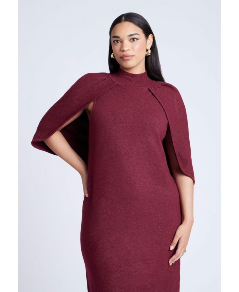 Women's Sweater Cape Dress