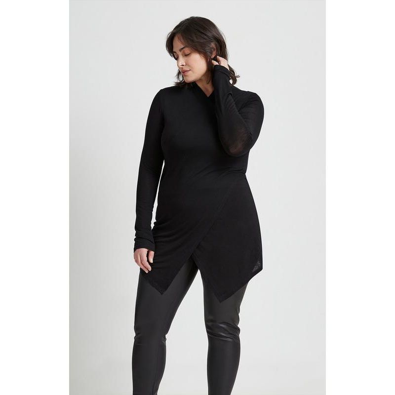 Women's Morgan Kimono-Wrap V-Neck Sheer Jersey Tunic
