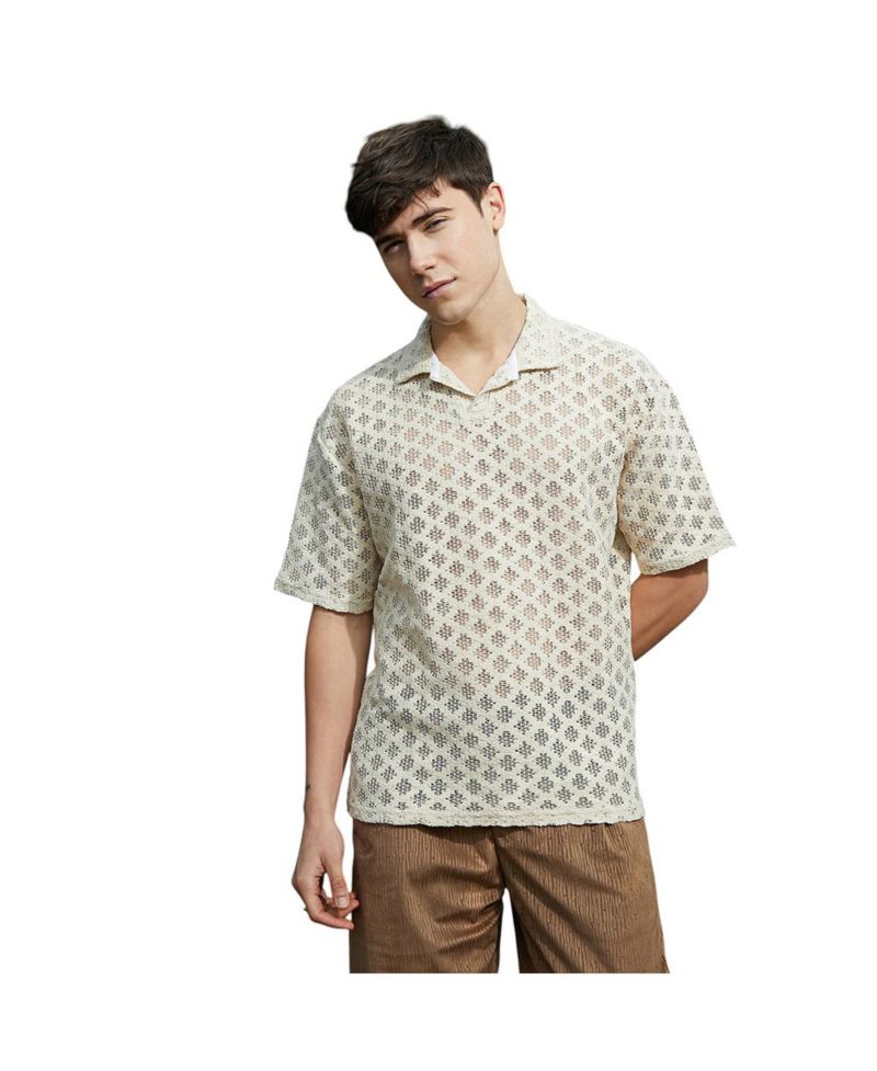 Men's Off-White Oblique Oversized Polo T-Shirt