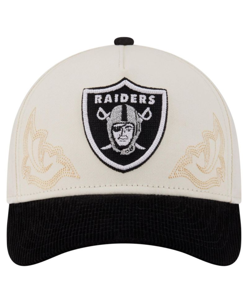 Men's Cream/Black Las Vegas Raiders Western 9FORTY A-Frame Adjustable Hat